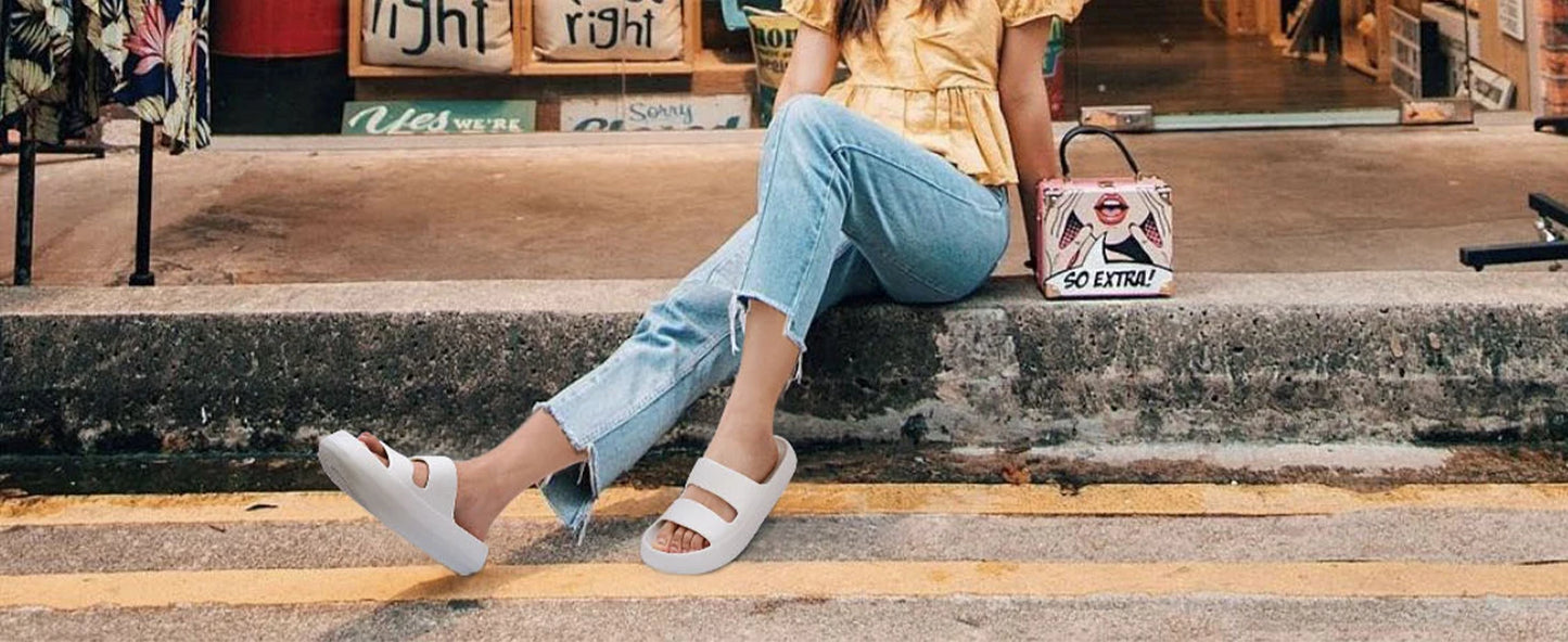 Asgard Women Orthopedic Slippers Summer Outdoor Platform Beach Sandals With Arch Support Soft Recovery Slides Light House Slides