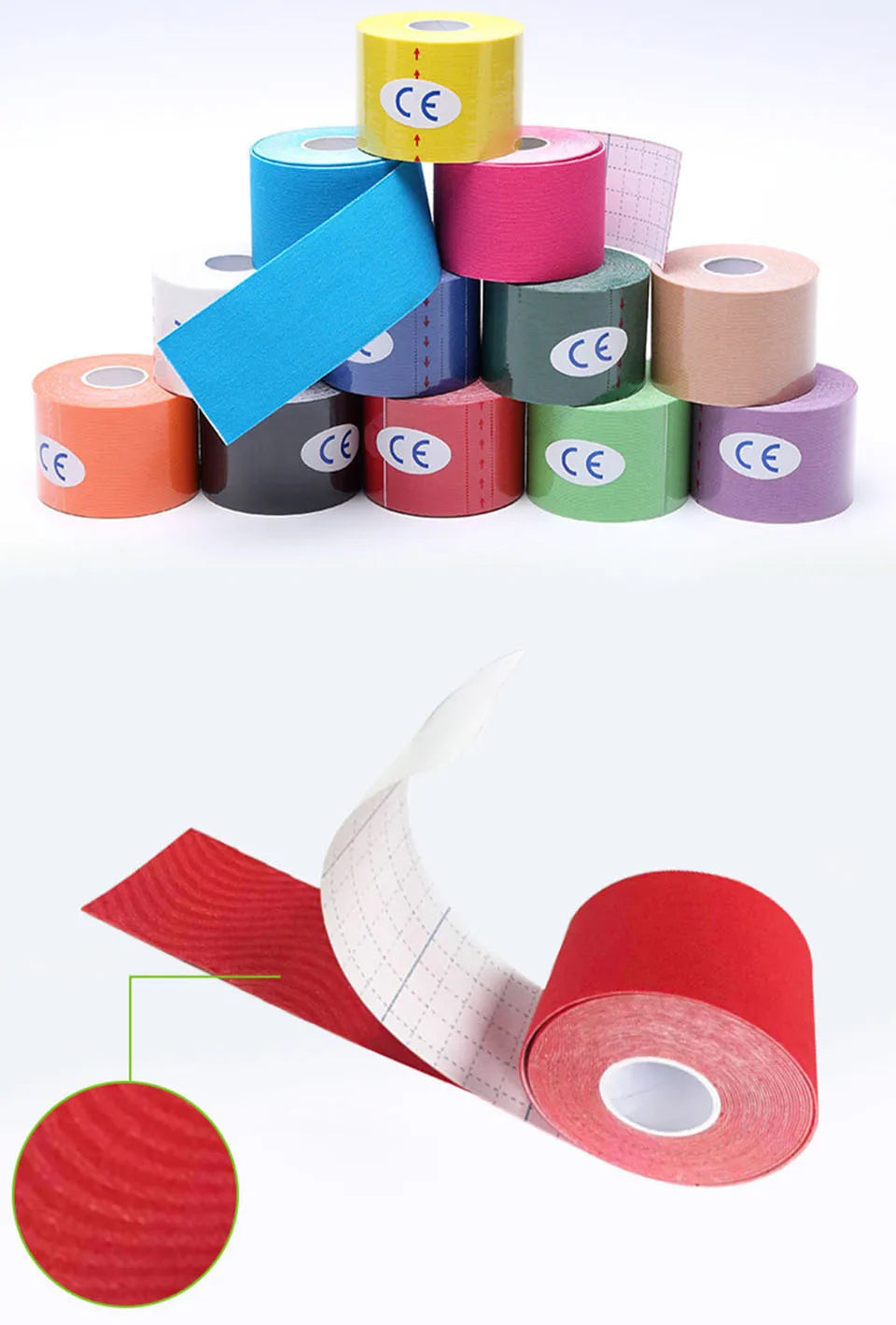 Loogdeel 2Size Kinesiology Tape Athletic Tape Sport Recovery Tape Strapping Gym Fitness Tennis Running Knee Muscle Protector