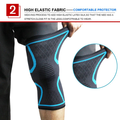 1PC Fitness Running Cycling Knee Support Braces Elastic Nylon Sport Compression Knee Pad Sleeve for Basketball Volleyball